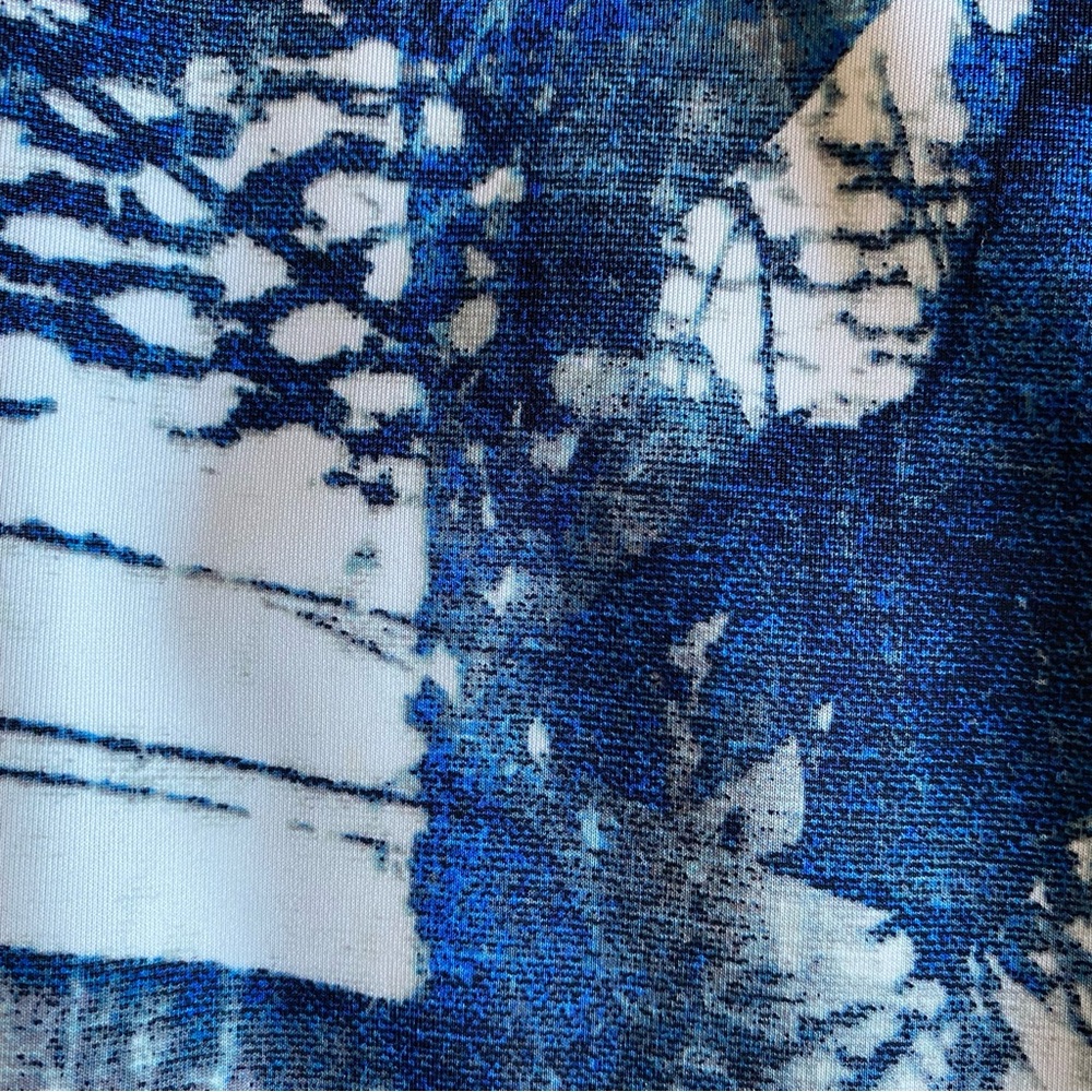 unique blue with patterns short dress NWOT - Picture 2 of 6